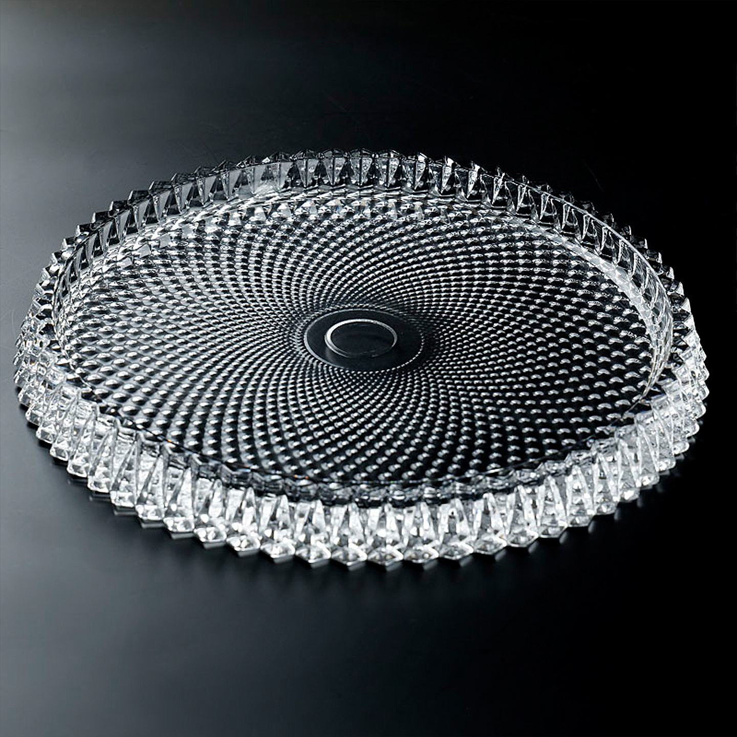 水晶切割玻璃水果盘厚重精致干糖果切盘圆形蛋糕点心托盘收纳茶盘