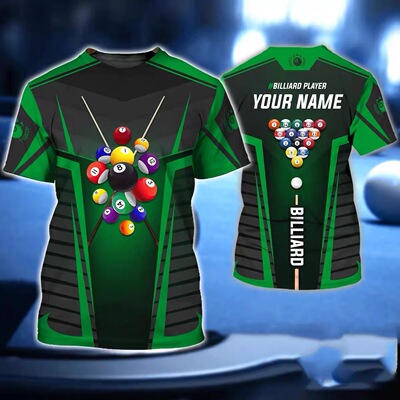 3D Printed Billiards Sports T-shirt3D印花台球运动短袖T恤上衣