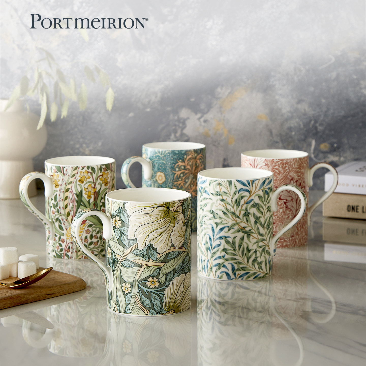 Portmeirion波特美林英国进口陶瓷马克杯欧式水杯情侣对杯田园风