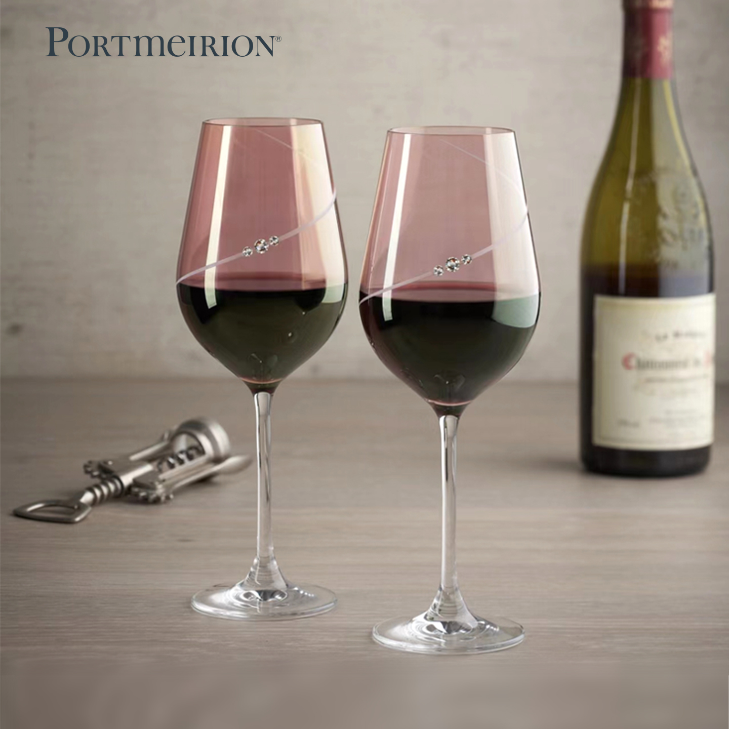 portmeirion轻奢高档水晶红酒杯