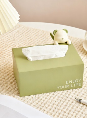 简约北欧卡通动物纸巾盒摆件