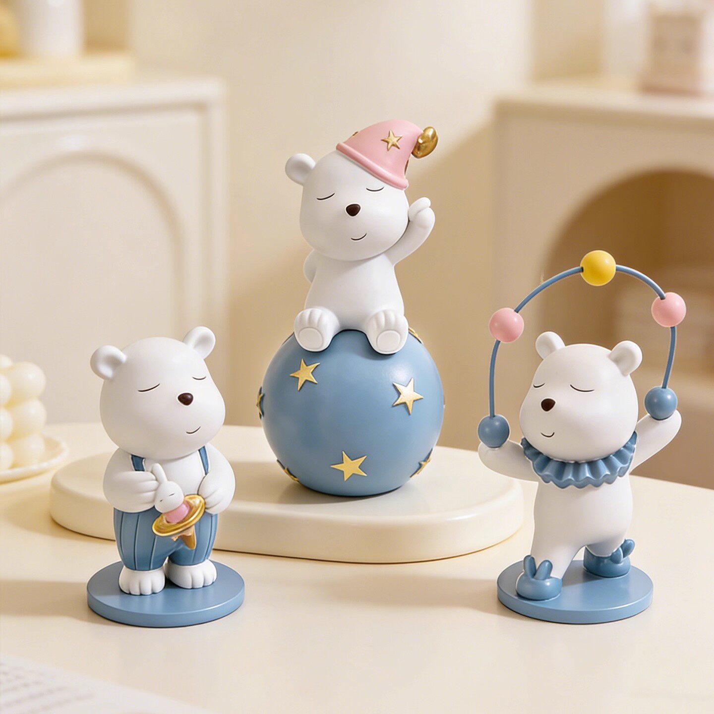 创意轻奢暴力熊摆件客厅桌面奶油风高级感电视柜装饰品圣诞节礼物