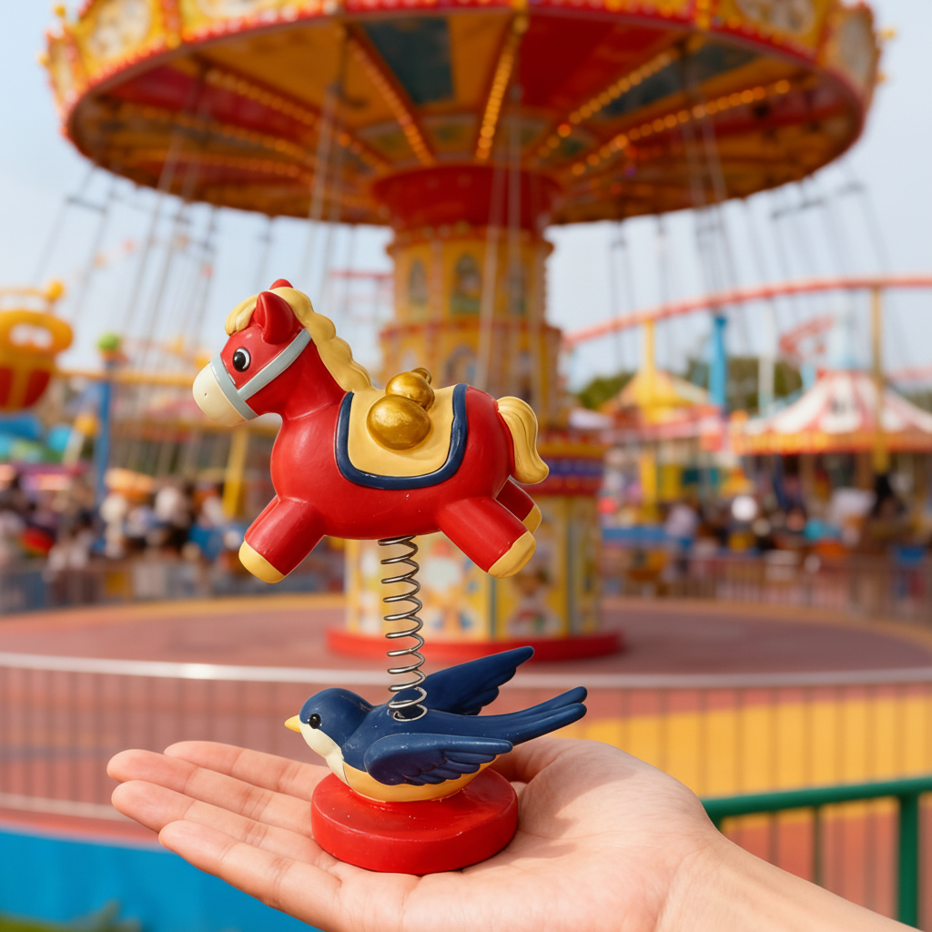 可爱小马摇摇马3D模型钥匙扣