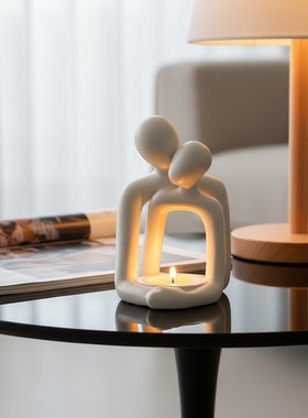 创意人物造型陶瓷烛台摆件