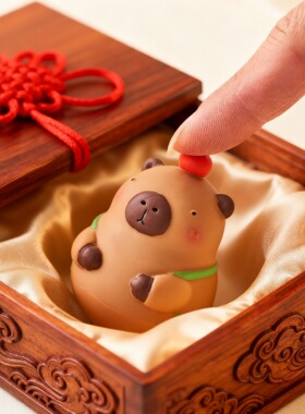 可爱卡皮巴拉硅胶零钱包钥匙扣