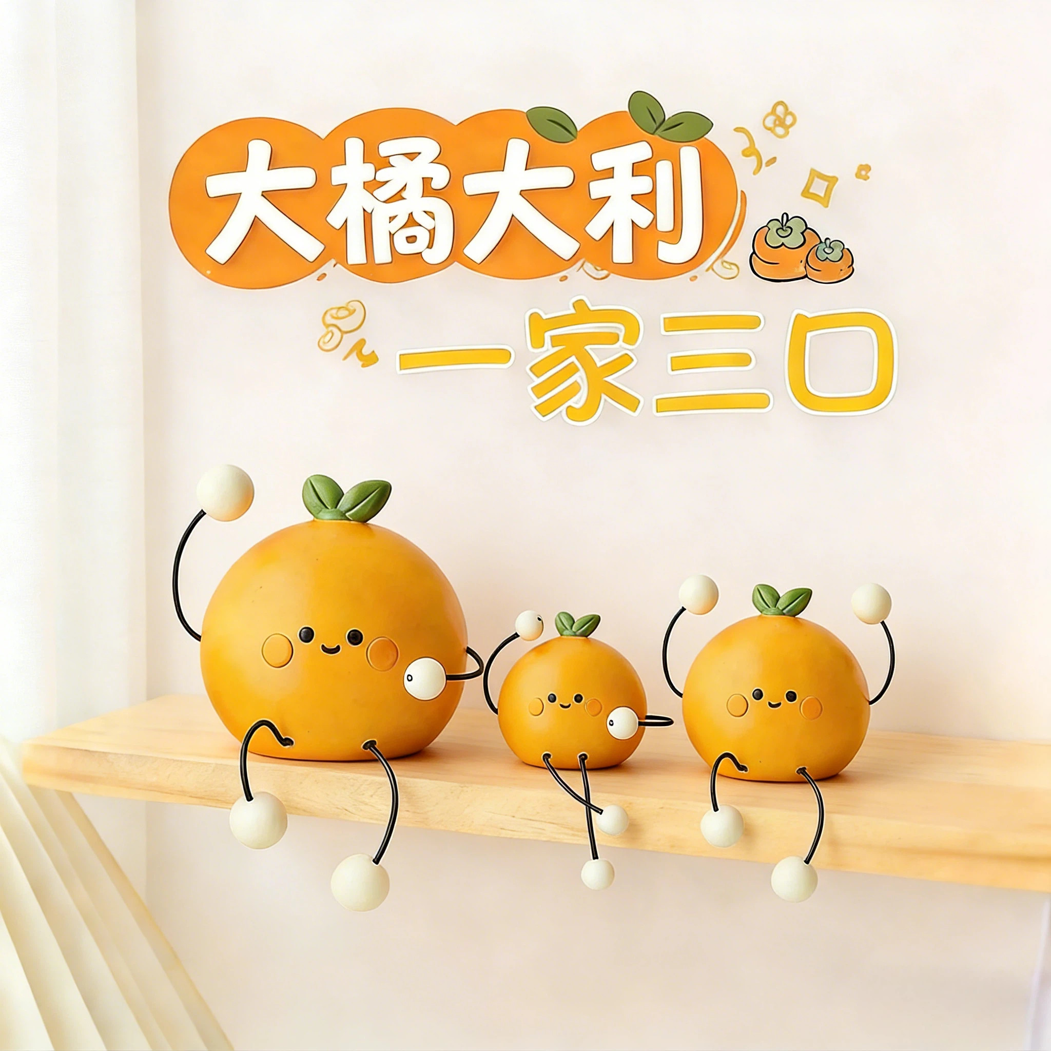 创意吊脚娃娃一家三口摆件桌面洞洞板电视柜墙上装饰品送乔迁礼物,家居饰品,装饰摆件,淘宝优惠券,粉丝福利购,淘宝优惠卷