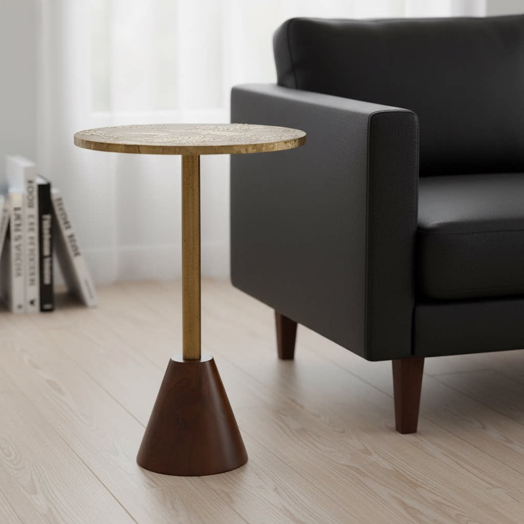 现代简约圆形茶几大理石小户型客厅沙发边几轻奢网红桌