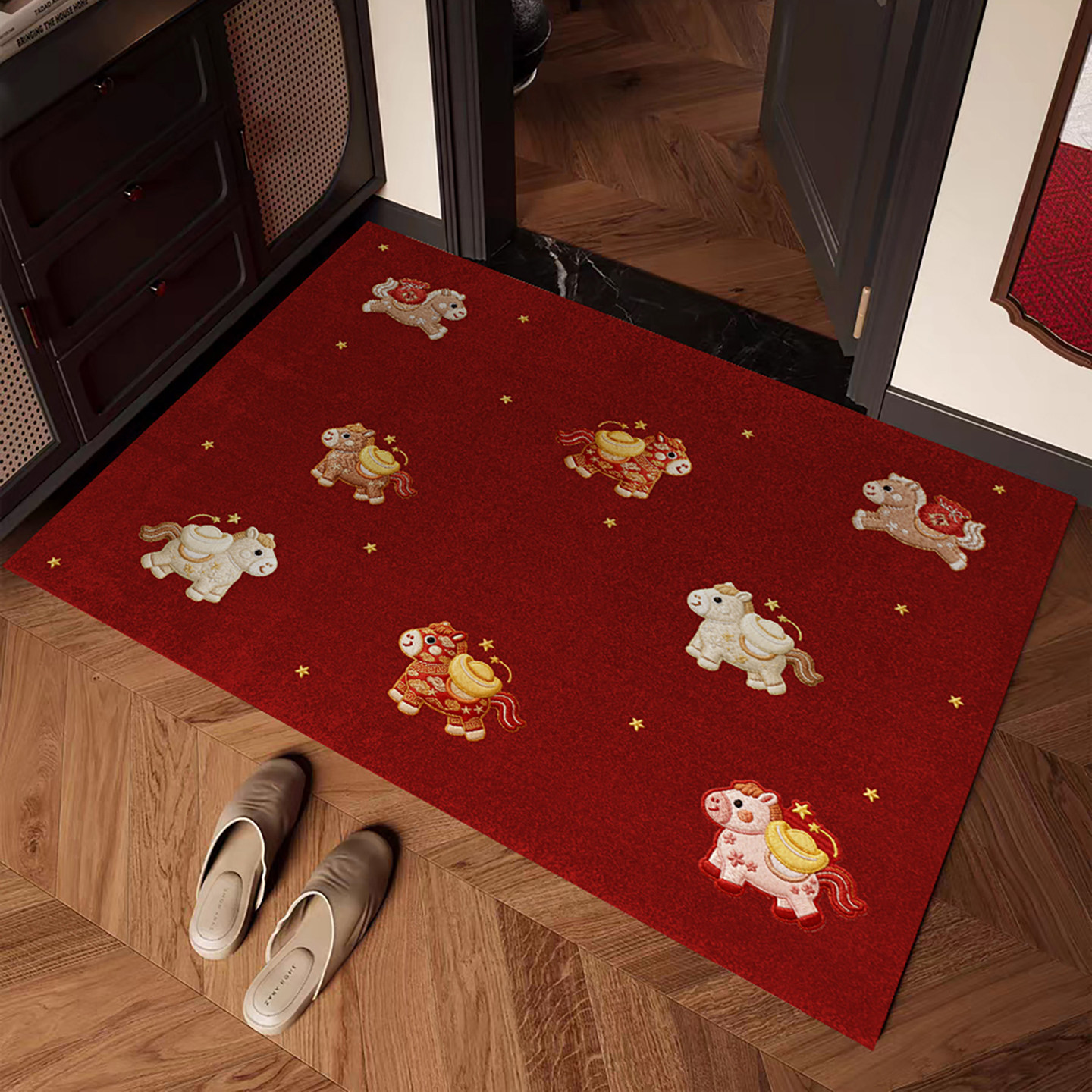 2026马年入户门地垫新年喜庆门口进门防滑吸水垫子家用红色门垫,居家布艺,入户地垫,淘宝优惠券,粉丝福利购,淘宝优惠卷