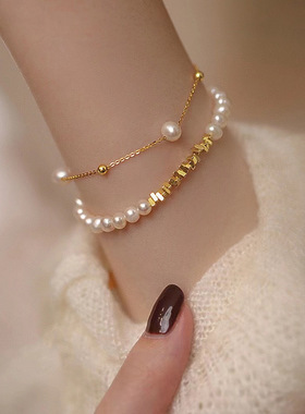 天然淡水珍珠手链叠戴新款