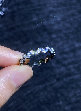 莫桑石纯银S925简约指环