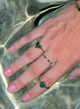 JFB法国进口榭寄生18K厚包金手链戒指法式百搭精致通勤手工珠宝