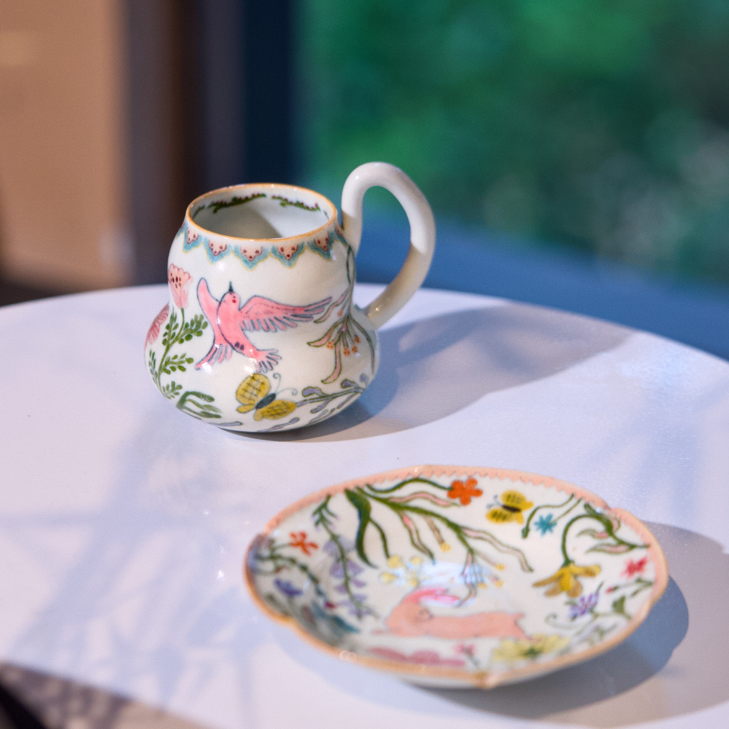 无垠里花间小兔葫芦把手咖啡杯