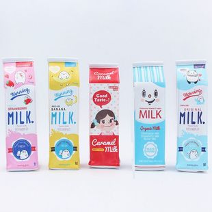 可爱日文具盒创意 现货厂家零钱包创意收纳笔袋韩笔袋趣味 牛奶