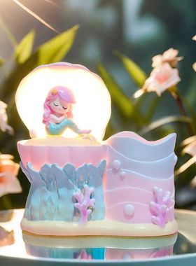 卧室笔筒树脂热款客厅灯美人鱼