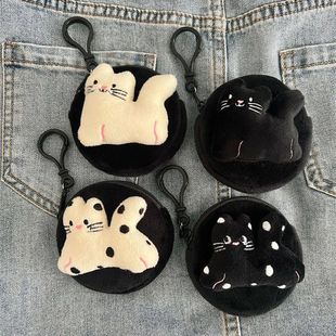 包少女卡通挂件心零钱包耳机圆形挂饰迷你猫咪随身带可爱ins超小