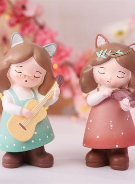 女孩摆件手办小提琴礼品客厅家居