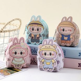 儿童零钱包耳机迷你卡通钥匙扣钥匙包labubu收纳小包可爱公仔创意