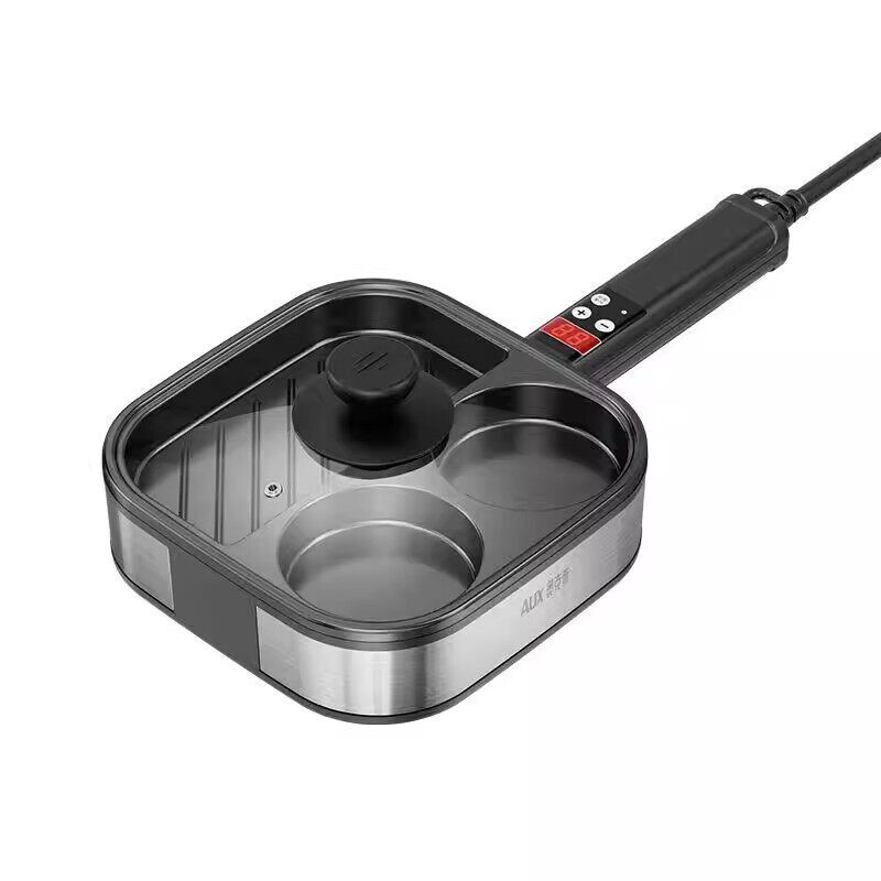 奥克斯电饼铛家用多功能煎蛋神器煎饼早餐机三合一不粘涂层煎蛋锅