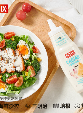 Felix瑞典进口菲力斯凯撒沙拉酱水果蔬菜挤压瓶夹心酱酸甜口味