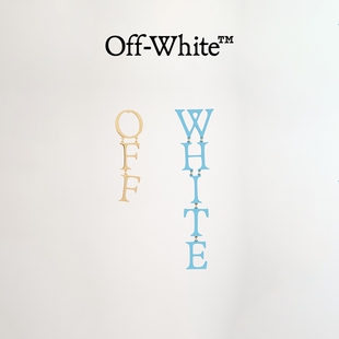 off OFF 女士金蓝撞色 吊坠撞色耳环 WHITE logo