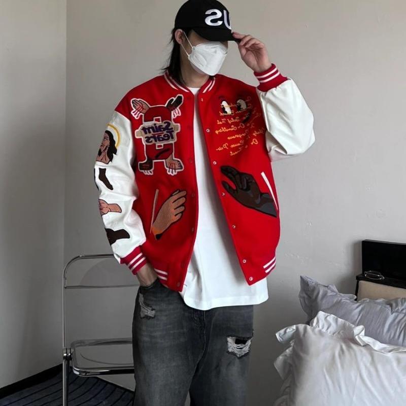 300斤刺绣棒球服夹克外套