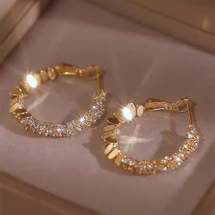 s925纯银碎银子独特圈圈耳环女小众轻奢高级耳钉2024新款爆款耳饰