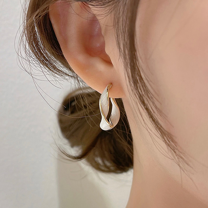 925银女高级耳环法式耳圈轻奢