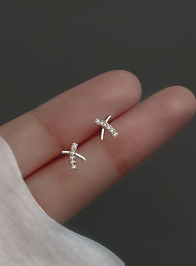 925纯银耳钉女2022年新款潮小众设计高级感ins耳环养耳洞小巧耳饰