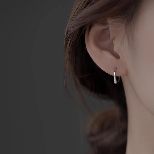 925银女闪钻耳挂简约百搭