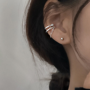 s925纯银气质耳骨夹无耳洞女夏季耳廓夹2022年新款潮耳饰小众设计