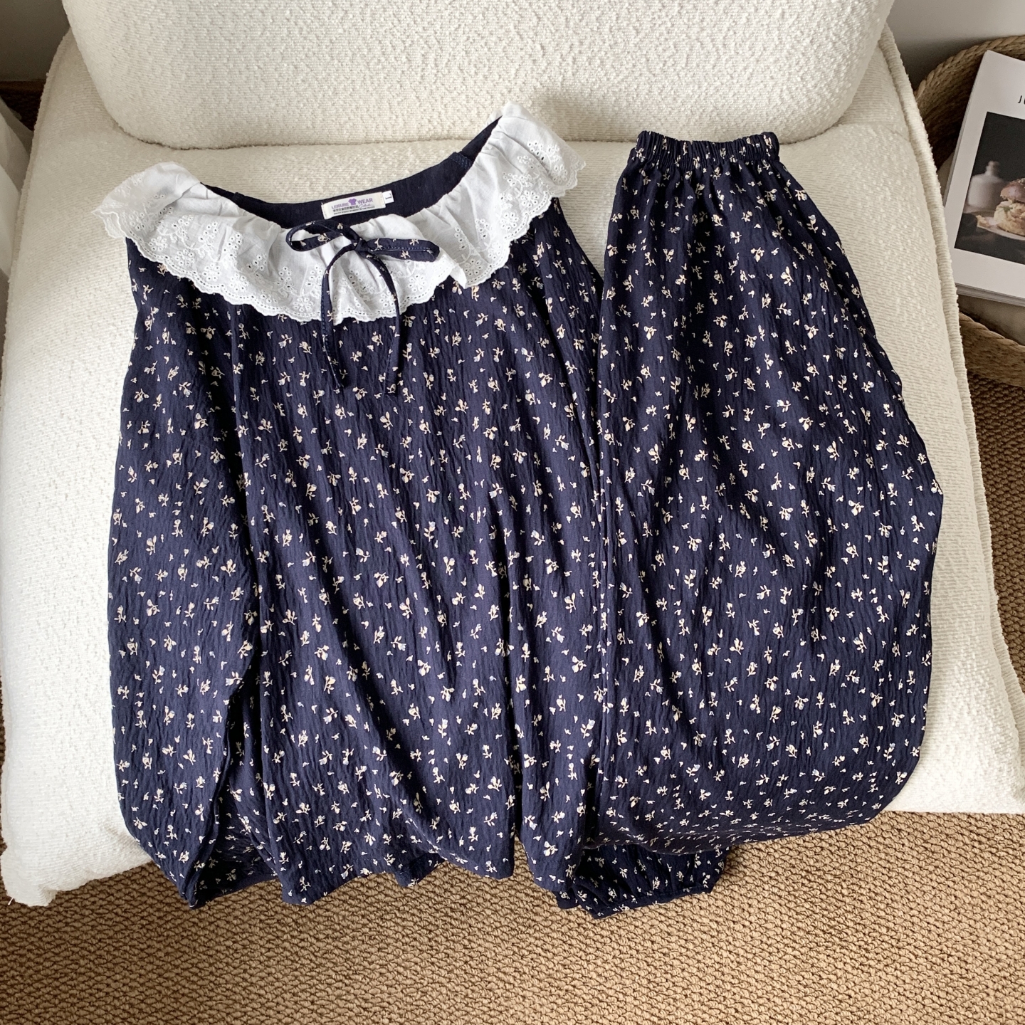 法式复古风睡衣女春秋冬季家居服