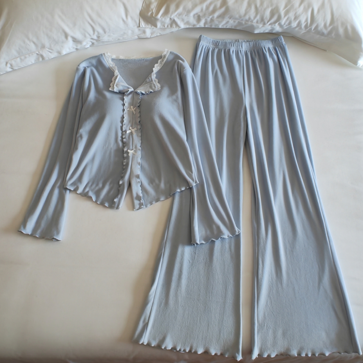 海岛绒睡衣女春秋冬带胸垫家居服