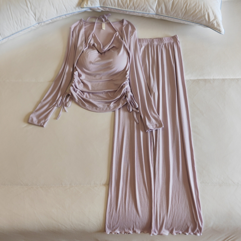 网红风睡衣女春秋冬莫代尔家居服