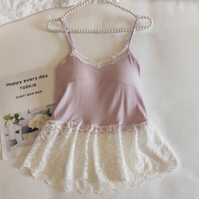 带胸垫睡衣女背心带胸垫打底上衣