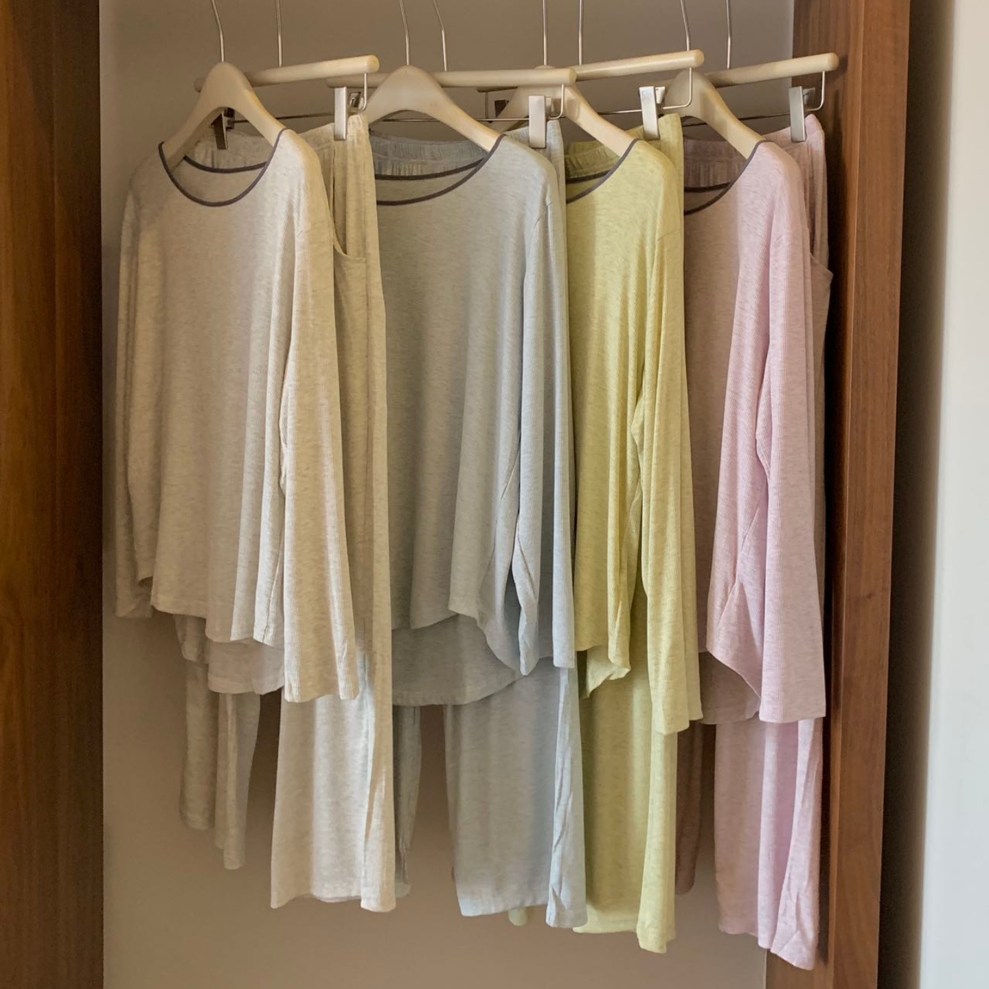 莫代尔睡衣女春秋冬季长袖家居服