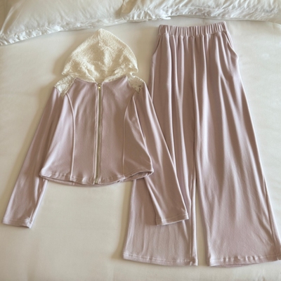 双面海岛绒睡衣女春秋冬季家居服