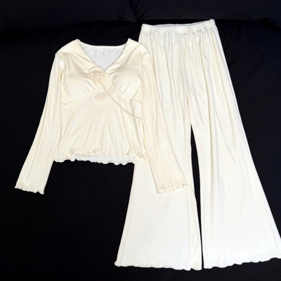 双面海岛绒睡衣女春秋冬季家居服