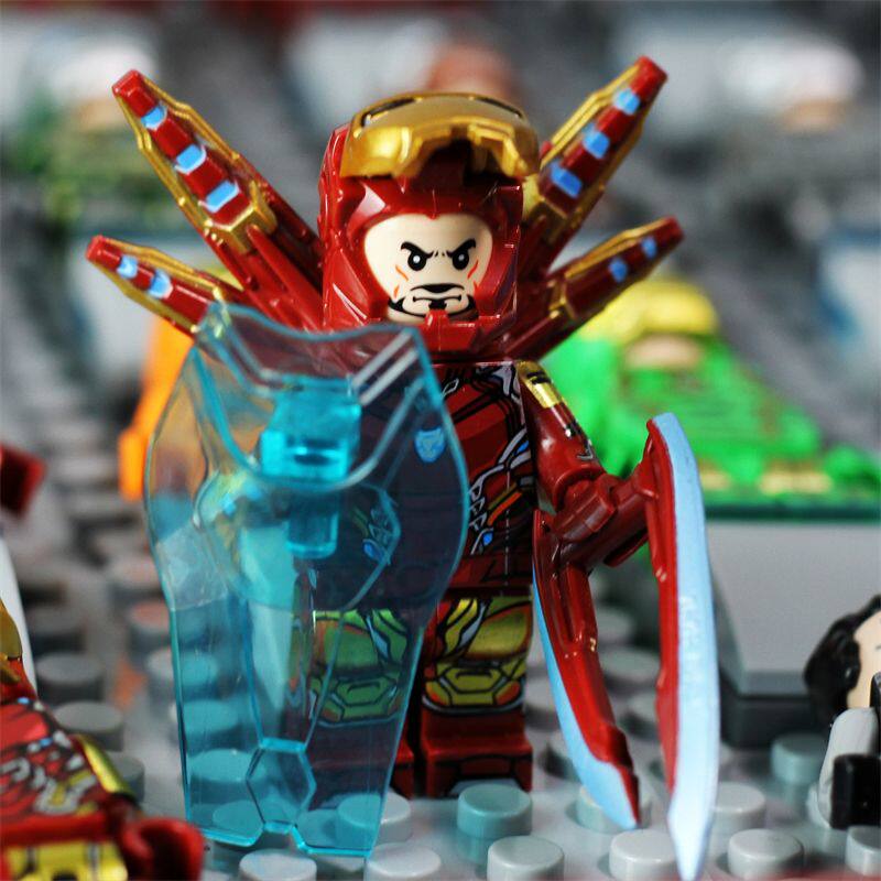 漫威复仇者联盟4钢铁侠3马克mk42机甲mk85托尼斯塔克中国积木人仔