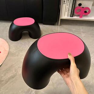 小板凳家用高级感小凳子客厅卧室加厚防滑彩虹凳圆润舒适小换鞋凳