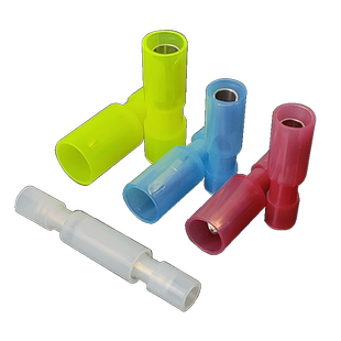 尼龙接线端子公母对接白色子弹头对插插拔式电线快速接头连接器