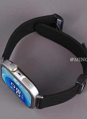 适用华为WatchFIT4pro表带Watchfit3手表男款洞洞硅胶fit4磁吸扣专用腕带fit2秋冬透气女新款黑色高级替换带