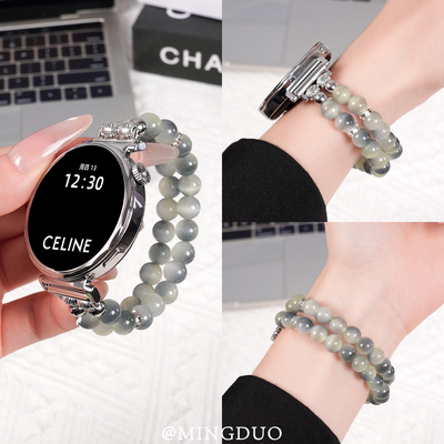 适用华为GT5猫眼石串珠表链女生