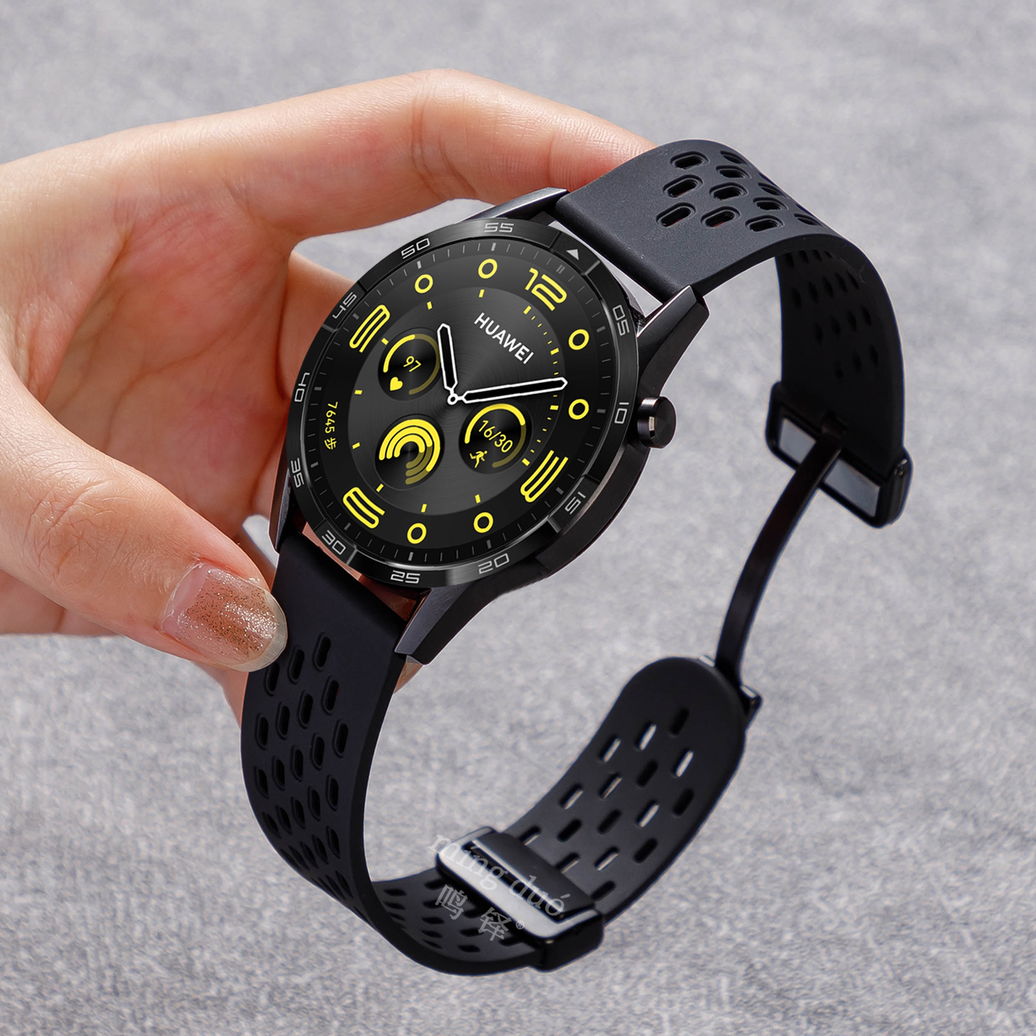 鸣铎Huawei/华为透气男硅胶表带