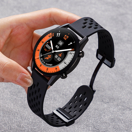 适用OPPOwatchx2手表4Pro表带oppowatch3pro硅胶洞洞夏天X2mini磁吸扣SE腕带一加手表2智能4/3/2/1代男女新款
