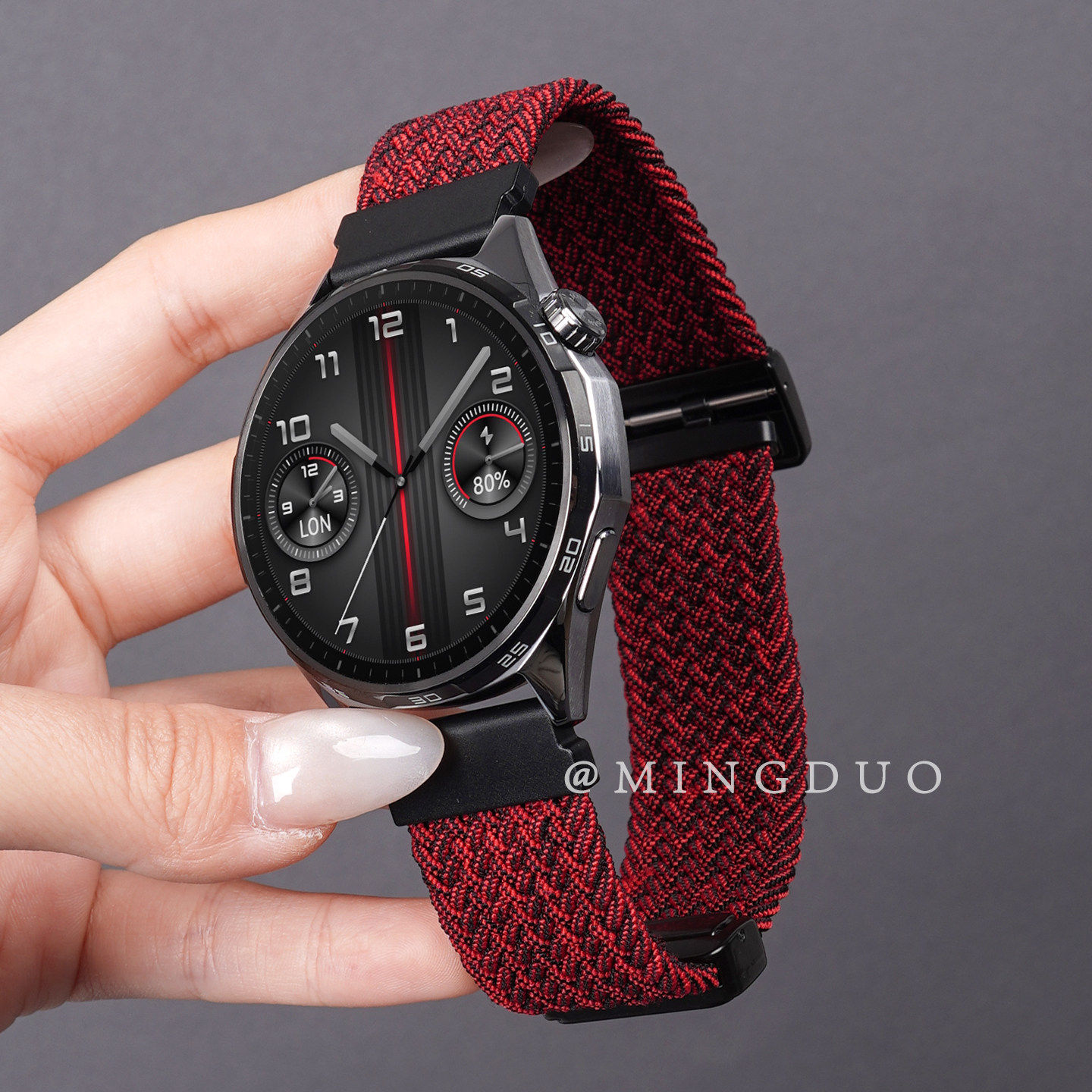 新款黑砂红适用小米watchs4表带S4sport手表男款watch5尼龙编织S3磁吸扣s2/1Pro运动智能华米AmazfitGTR4腕带