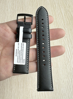 适用华为watch buds表带gt4系列原装同款gt6真皮曜石黑色智能gt5pro男款非原厂配件通用watch4/3腕带46mm22mm