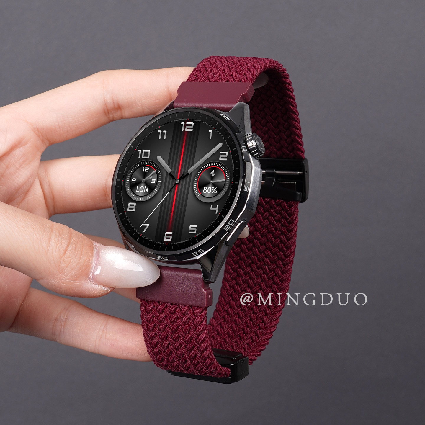 新款玫红色适用小米watchs4表带S4sport手表男款watch5尼龙编织S3磁吸扣s2/1Pro运动智能华米AmazfitGTR4腕带