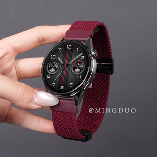 新款玫红色适用小米watchs4表带S4sport手表男款watch5尼龙编织S3磁吸扣s2/1Pro运动智能华米AmazfitGTR4腕带