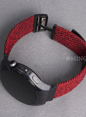 黑砂红适用华为Watch5手表watch4pro表带gt6编织尼龙GT5磁吸扣男watch3pro高级感gt4智能运动3/2秋冬新款腕带