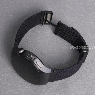 曜石黑适用华为Watch5手表watch4pro表带gt6编织尼龙GT5磁吸扣男watch3pro高级感gt4智能运动3 腕带 2秋冬新款